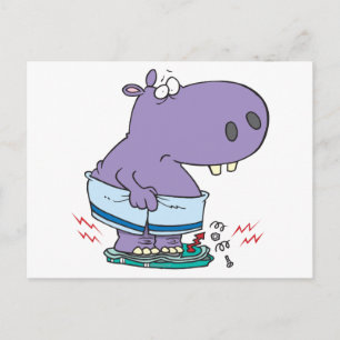tung hippo-brytande diet humor vykort