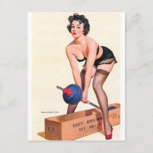 Tung Lyft Pin Up Vykort