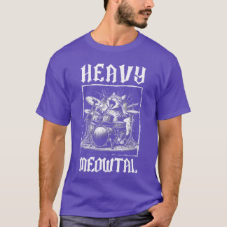 Tung Meowtal Rolig Katt Heavy Metal rolig vintage T Shirt