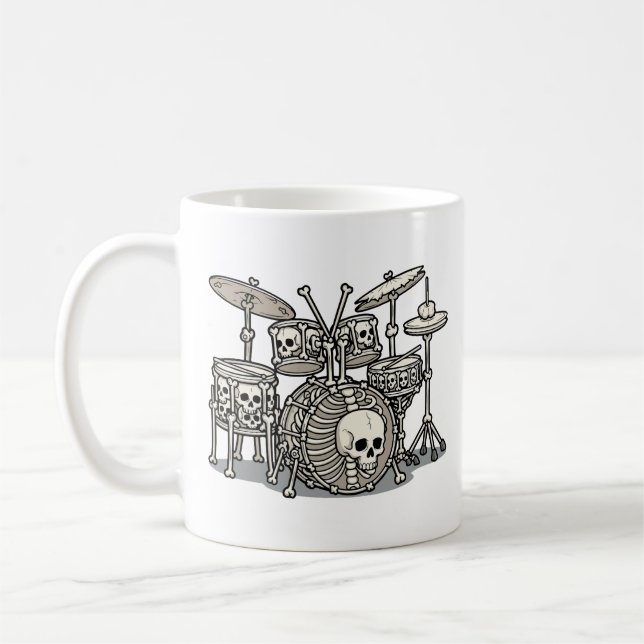 Tung Metal Skelett Trumset Kaffemugg (Vänster)
