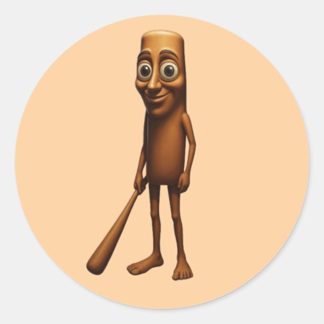 tung sahur runt klistermärke (Framsida)