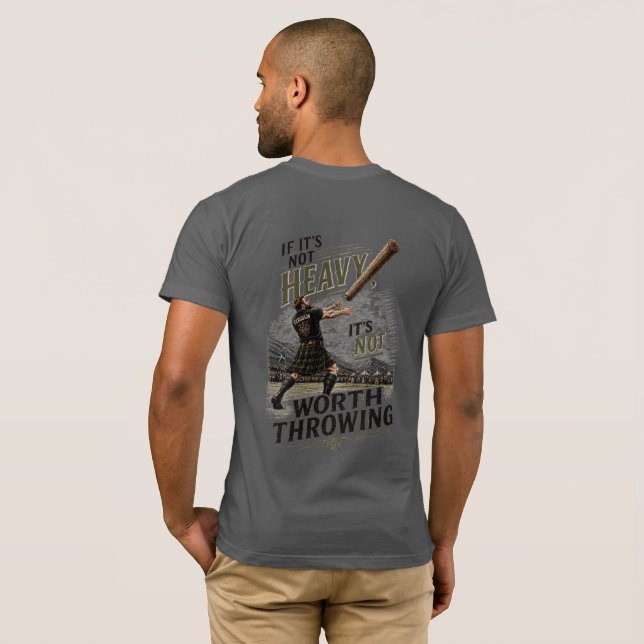 Tung skotsk Caber T-shirt (Hel baksida)