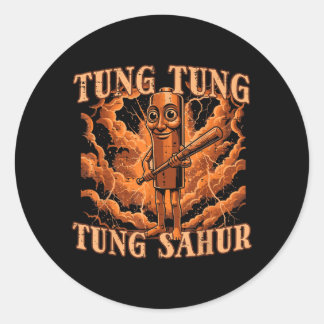 Tung Tung Sahur Basebollträ Bly Lightning Meme Poj Runt Klistermärke
