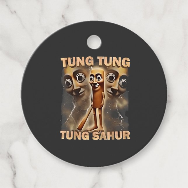 Tung tung sahur Brainrot Meme Gåvor Etiketter (Framsida)