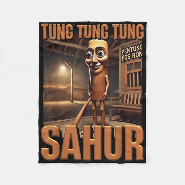 Tung Tung Tung Sahur Ai Monster Italy Brainrot K Fleecefilt (Framsidan)