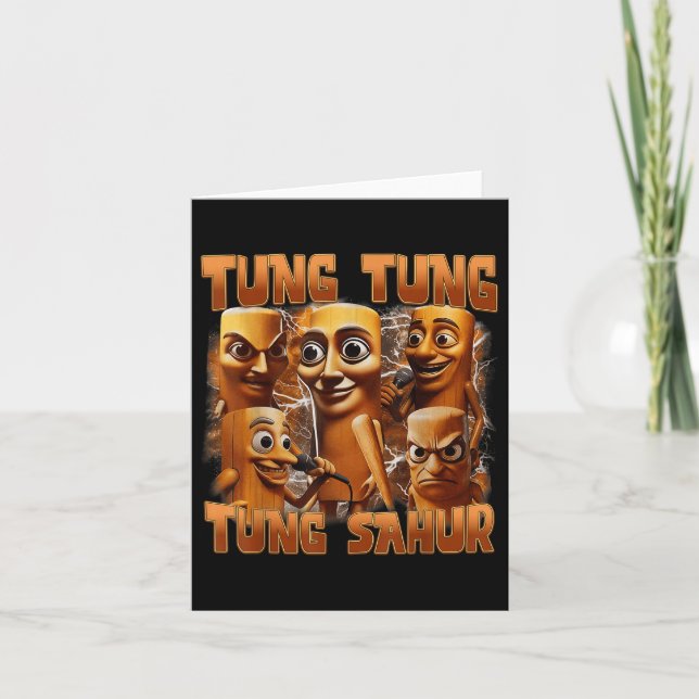 Tung Tung Tung Sahur Funny Italy Brainrot Meme B Kort (Framsida)