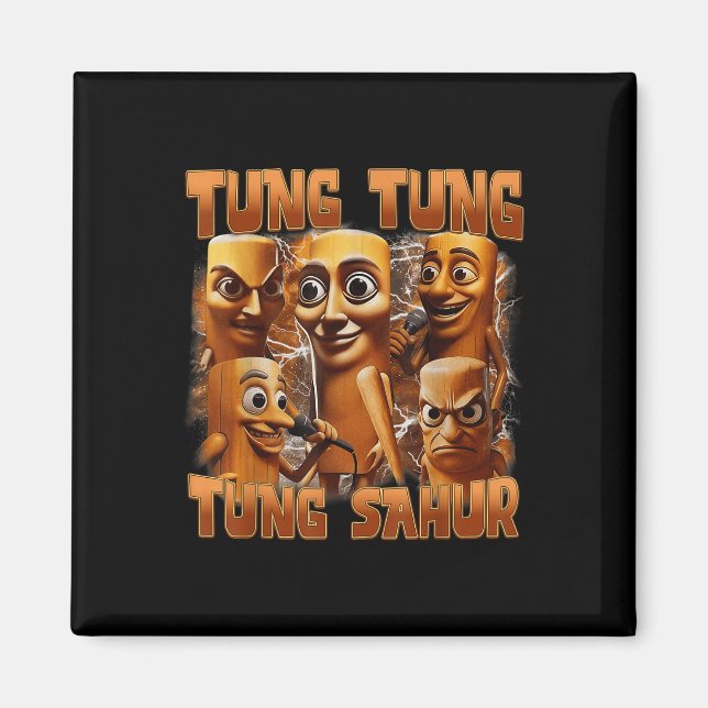 Tung Tung Tung Sahur Funny Italy Brainrot Meme B Magnet (Framsidan)