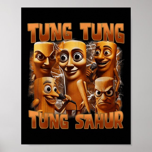 Tung Tung Tung Sahur Funny Italy Brainrot Meme B Poster (Framsidan)