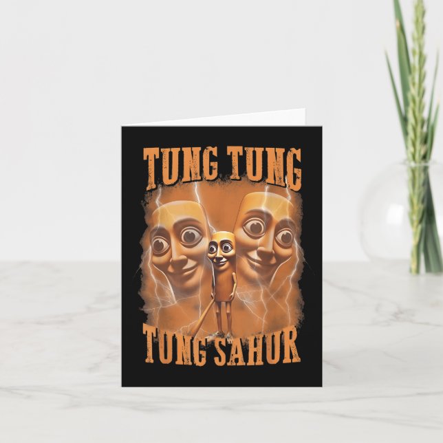 Tung Tung Tung Sahur Funny Meme Brainrot Humor Gen Kort (Framsida)