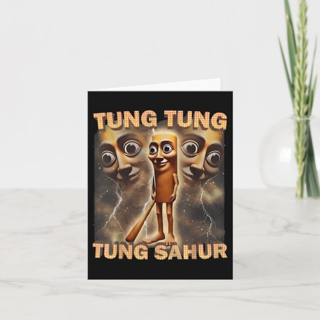 Tung Tung Tung Sahur Funny Meme Brainrot Humor Gen Kort (Framsida)