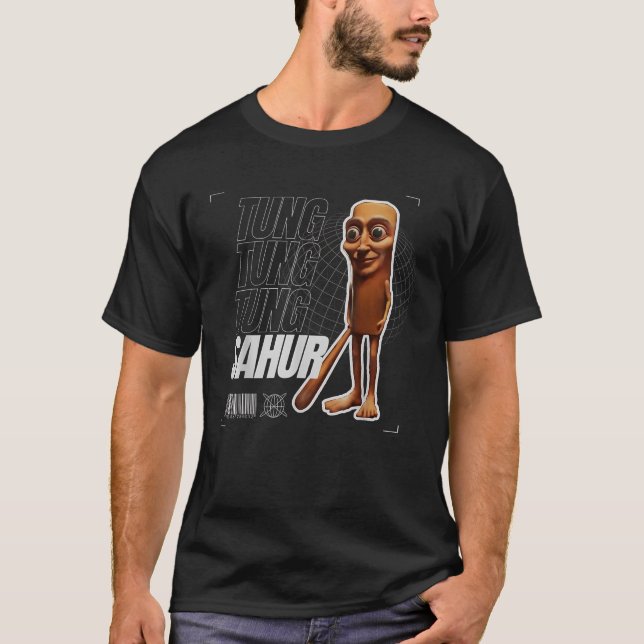Tung Tung Tung Sahur Funny Meme Brainrot Humor Gen T Shirt (Framsida)