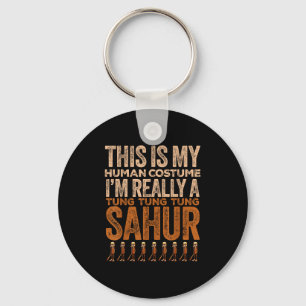 Tung Tung Tung Sahur Human Costume Funny Halloween Nyckelring