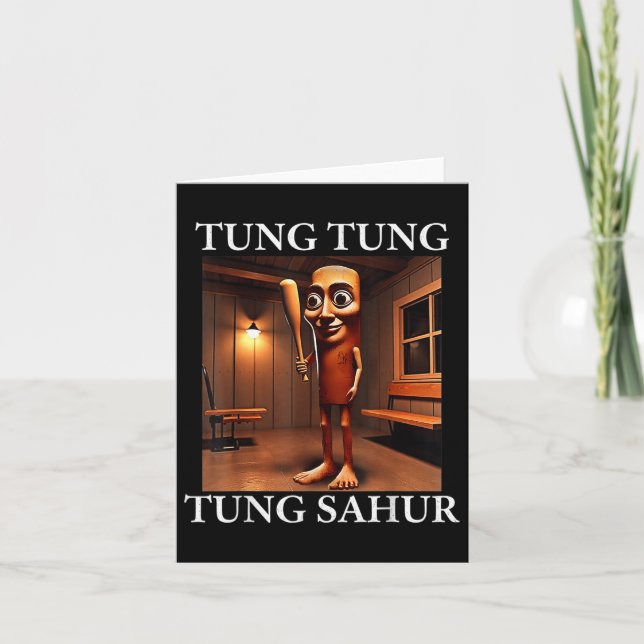 Tung Tung Tung Sahur Italy Brainrot Meme Funny Kort (Framsida)