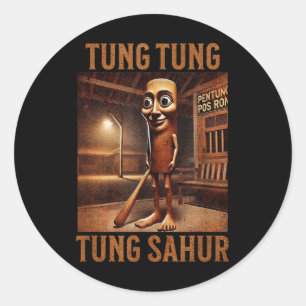 Tung Tung Tung Sahur Italy Brainrot Meme Runt Klistermärke