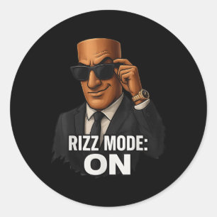 Tung Tung Tung Sahur Rizz Mode på italienska Brain Runt Klistermärke