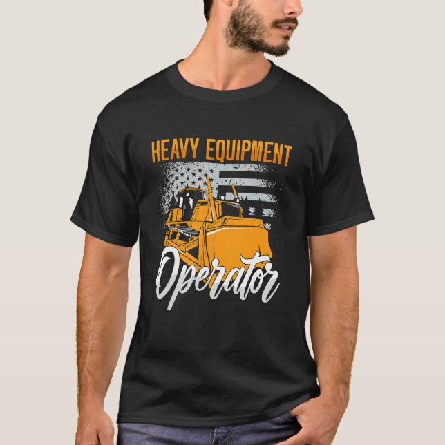 Tung utrustighetsoperatör konstruktionsfordon Bull T Shirt (Framsida)