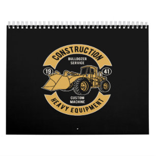tung utrustning för bulldozer-konstruktion kalender