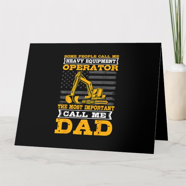 Tung Utrustning Förare Grävmaskin Fars Dag Da Kort (Framsida)