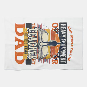 Tung utrustningsoperatör Pappa Vintage skjortdesig Kökshandduk