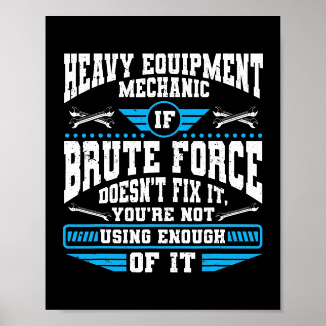 Tung utrustningstekniker Tung Duty Mechanic Poster (Framsidan)