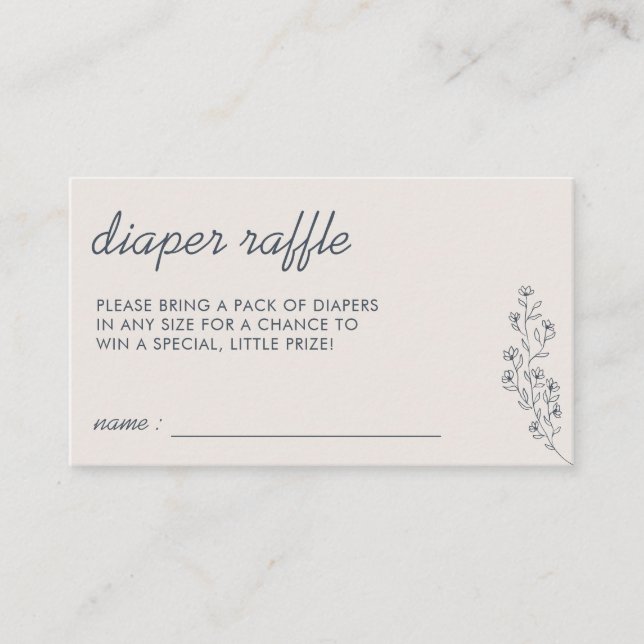 Tunga Beige Flower Summer Fall Raffle for Diaper Tilläggskort (Framsida)