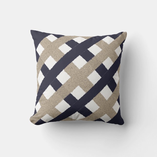 Tunga / Beige / White Rand Kudde (Framsida)