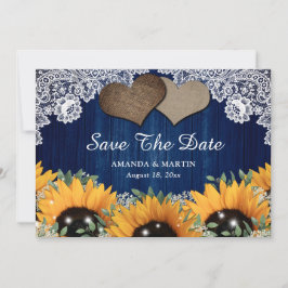 Tunga blå Barn och solros Spara datumkort Datumet