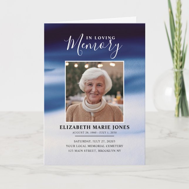 Tunga blå fotominnesfunktion i flytande minne program (Framsida)