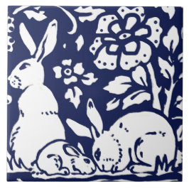 Tunga blå kanin Hare Woodland Animal Trivet Kakelplatta
