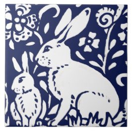 Tunga blå kanin Hare Woodland Animal Trivet Kakelplatta