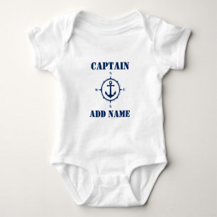 Tunga blå kompass och båtankare Baby Namn/rank T Shirt