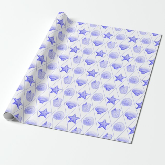 Tunga blå kustsegelfisk presentpapper (Utrullad)