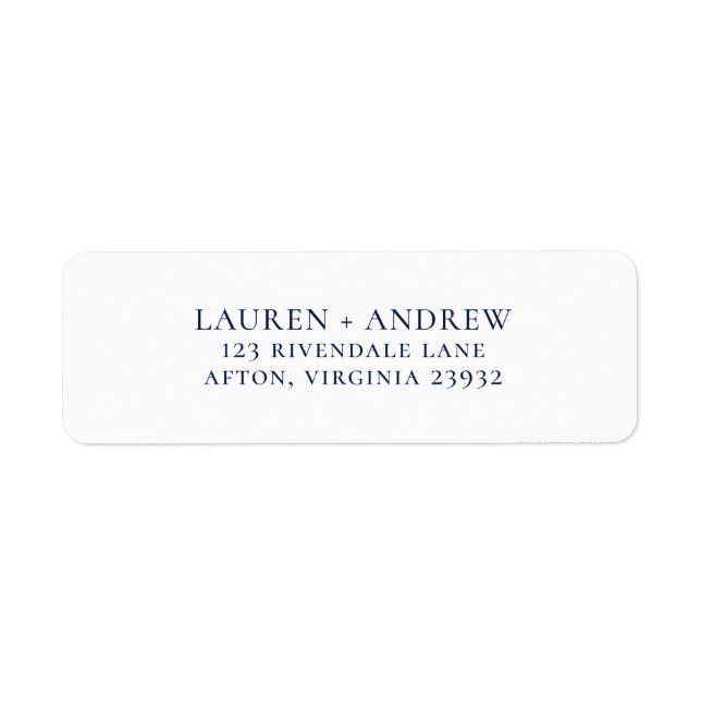 Tunga, blå, minimalistisk returadressetikett returadress etikett (Framsidan)