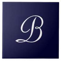 Tunga blå och vit B-monogramskript