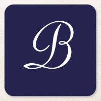 Tunga blå och vit B-monogramskript
