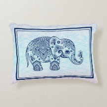 Tunga-blå paisley Elephant Illustration