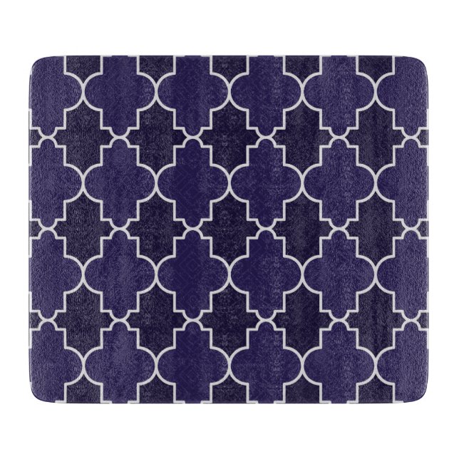 Tunga blå quatrefoil Geometric Mönster (Framsidan)