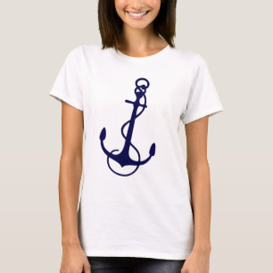Tunga blå sjöbåtsankare t-shirt