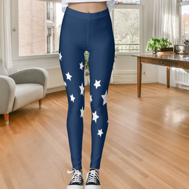 Tunga blå vita stjärnor leggings (Skapare uppladdad)