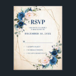 Tunga blåa  rosenisk Land-geometrisk OSA Vykort<br><div class="desc">Vackra blommigt boho rustic land blommigt laduch food bröllop OSA Postcard har handmålad blommigt / rosor i riker av marinblått royal och  rosa/persika med guld glitter ram. Kontakta mig om du behöver hjälp med anpassningen eller om du behöver någon annan produkt med den här designen.</div>