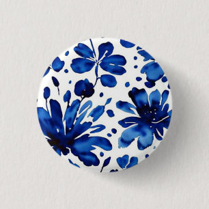Tunga blåblomma mönster knapp