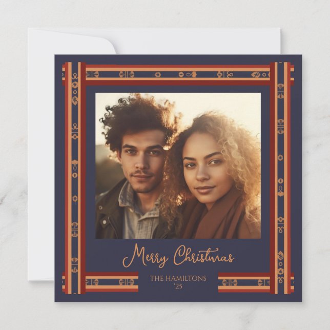 Tunga blåfärgat rabattband Gräns-julkort Julkort (Framsida)