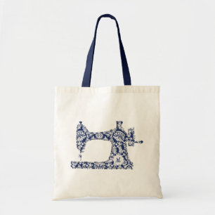 Tunga blåhavare sydd Maskin Monogram Tote Bag Tygkasse