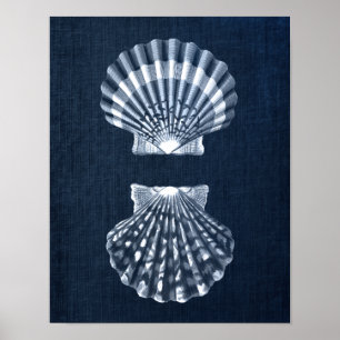 Tunga blåseskalig utskrift nr 9 Beach Wall Decor Poster