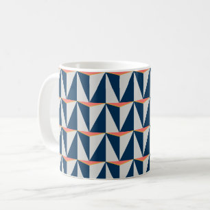 Tunga blått och Grått Geometric Kaffemugg
