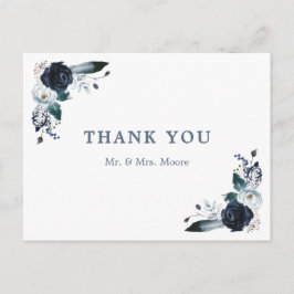 Tunga Blommigt Boho Bröllop Tack vykort