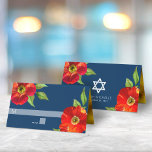 Tunga Blommigt Vattenfärg Bat mitzvah Modern med f Placeringskort<br><div class="desc">Inget Bat mitzvah party är färdigt utan platskort för personlig. Låt din favorit Bat mitzvah vara stolt, glädjas och fira hennes milstolpe på hennes perfekt samordnade party. Denna sofistikerade, chic, bedövande, blommigt vattenfärg med modern sanserif-typ täcker över en mörk, marin blå bakgrund. Faux guld foil linjer på insidan. Anpassa anpassningsbarna...</div>