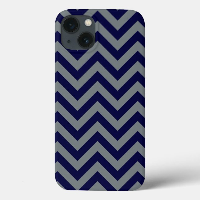Tunga Blue, Charcol Large Chevron ZigZag Mönster (Baksida)