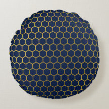 Tunga Blue & Guld Hexagon Geometric Mönster