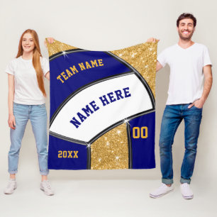 Tunga Blue, Guld Senior Night Gifts for Volleyball Fleecefilt